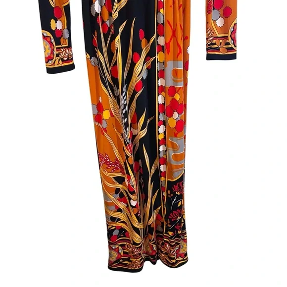 Vintage 1970s Paganne by Gene Berk Longsleeve Maxi Dress Mandarin Collar - Picture 4 of 10